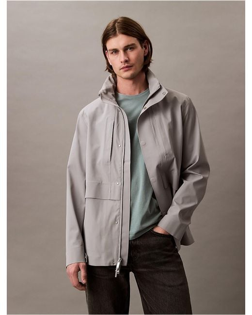 Calvin Klein Gray Nylon Stretch Tech Jacket for men