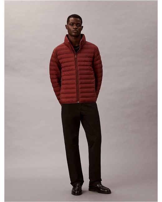 Calvin Klein Red Nylon Puffer Jacket for men