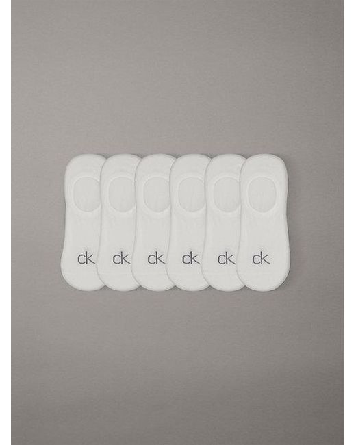 Calvin Klein Gray 6 Pack Anti-Slip Invisible Socks for men