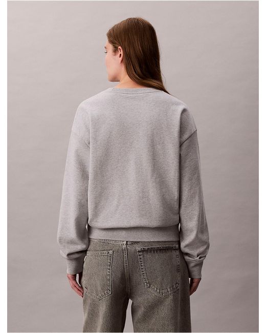 Calvin Klein Gray Relaxed Monogram Sweatshirt