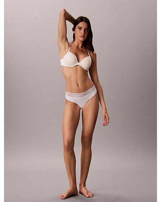 Calvin Klein Brown Thong Cotton Lace