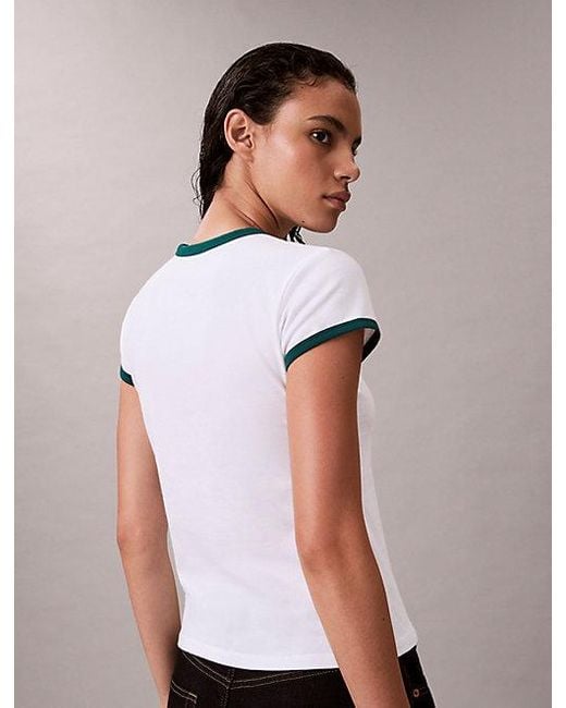 Calvin Klein 1968 Baby-T-Shirt Met Grafisch Logo in het White