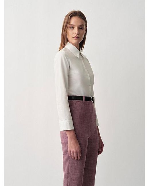 Calvin Klein Daisy Slim Button-Down Overhemd in het White