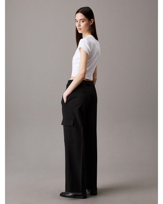 Calvin Klein Black Relaxed Tailored Cargo Trousers