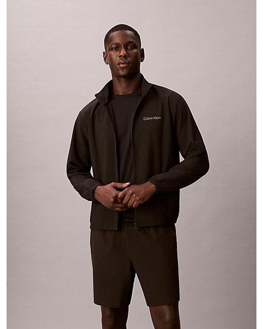 Calvin Klein Black Sport Performance Zip Up Windbreaker for men