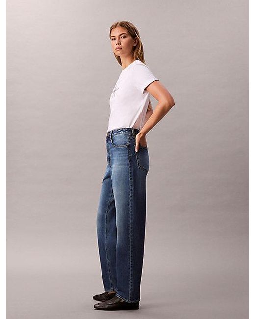 Calvin Klein Blue Jeans High Rise Tapered Jeans