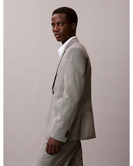 Calvin Klein Gray Houndstooth Slim Blazer for men