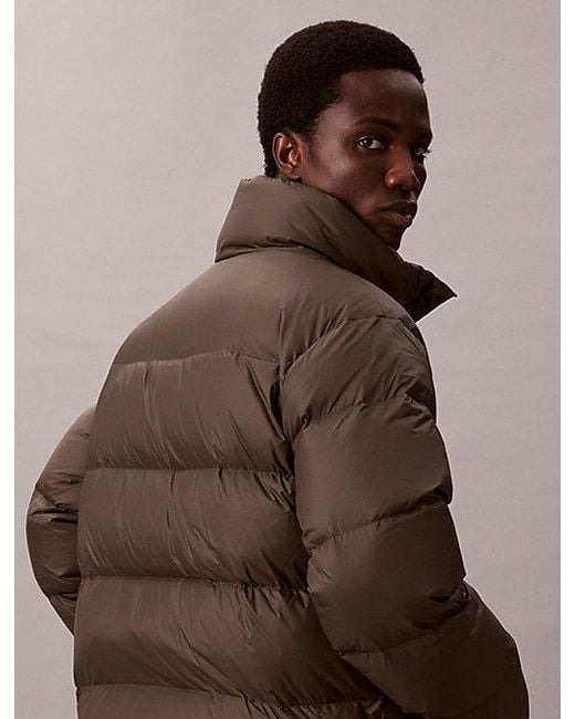 Calvin Klein Blue Channelled Down Puffer Jacket for men