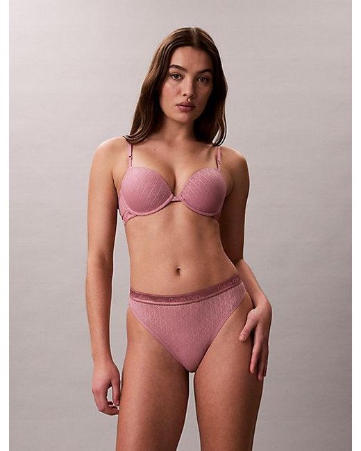 Calvin Klein Pink Lightly Lined Demi Bra Icon Cotton Modal