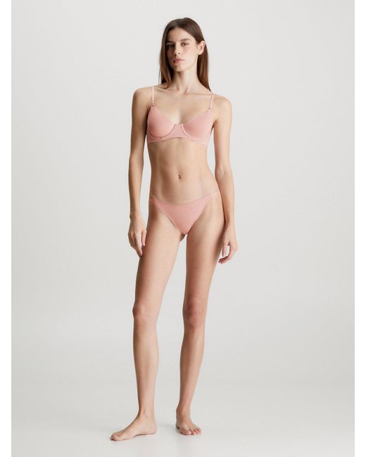 Calvin Klein Pink Demi Plunge Bra - Minimalist