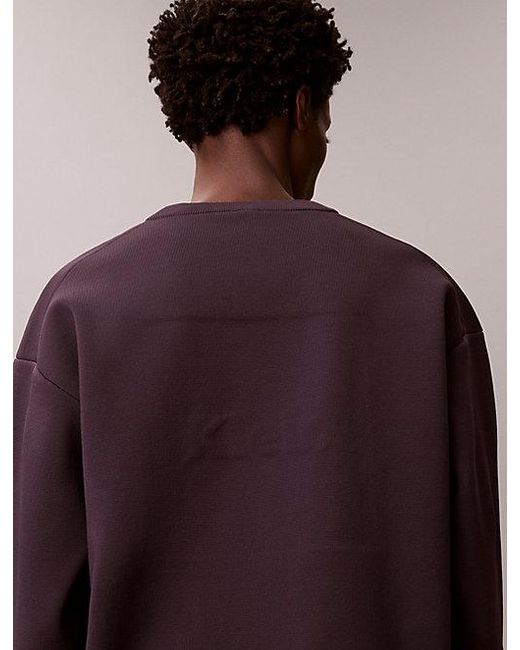 Calvin Klein Purple Jeans Logo Graphic Relaxed Jumper for men