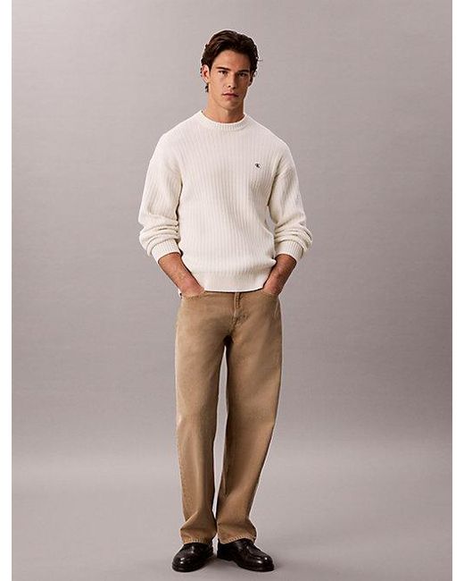 Calvin Klein Multicolor Jeans Cotton Ribbed Jumper for men