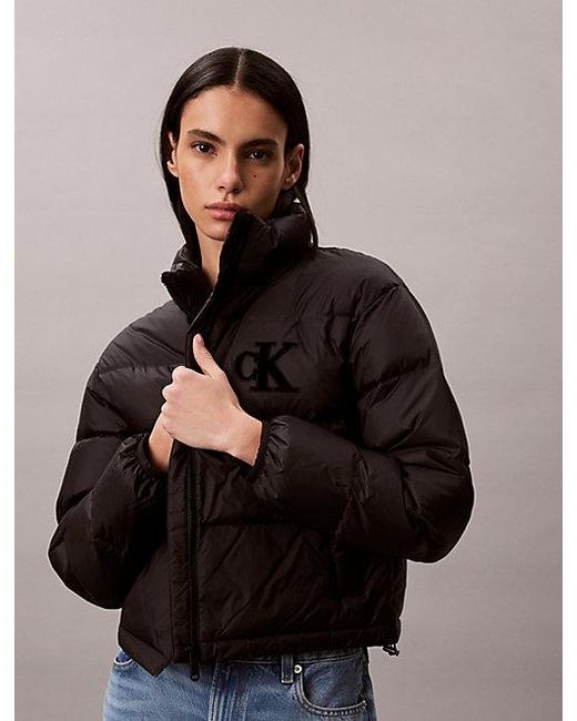 Calvin Klein Monogram Donsjack in het Blue