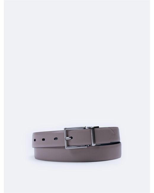 Calvin Klein White Solid Reversible Harness Buckle Belt