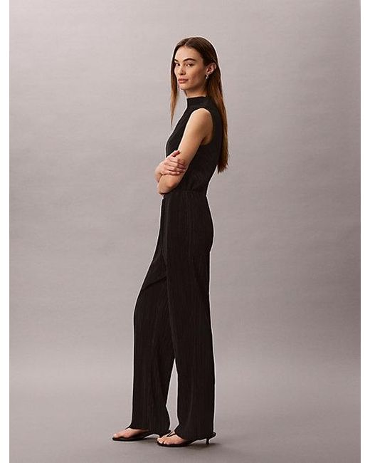 Calvin Klein Black Plisse Pull On Lounge Trousers