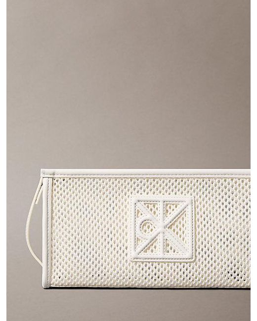 Calvin Klein Natural Convertible Mesh Logo Shoulder Bag