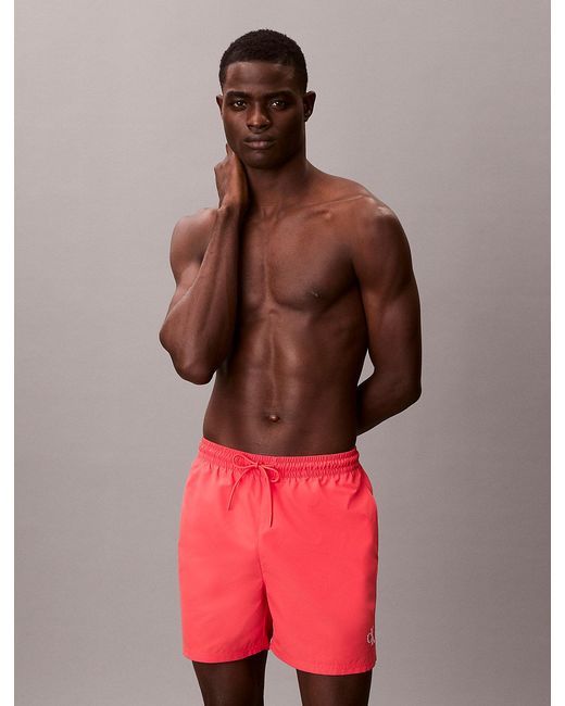 Calvin Klein Red Medium Drawstring Swim Shorts for men