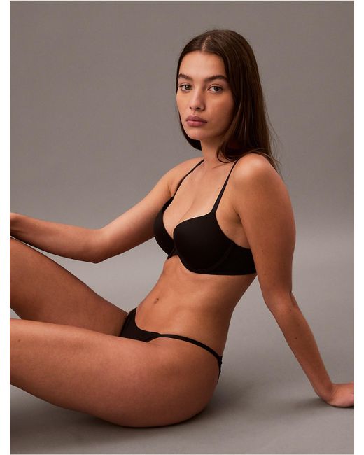 Calvin Klein Brown Cotton Modal Signature String Bikini