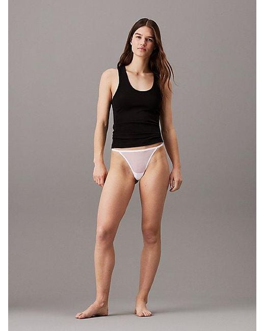 Calvin Klein Doorzichtige Mesh String in het Brown