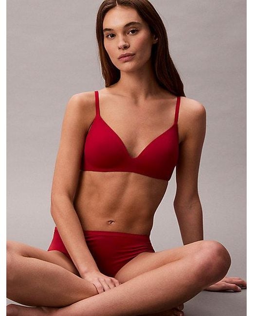 Calvin Klein Red Wirefree T-Shirt Bra Perfectly Fit