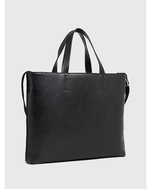 Calvin Klein Black Slim Snakeskin Tote Bag