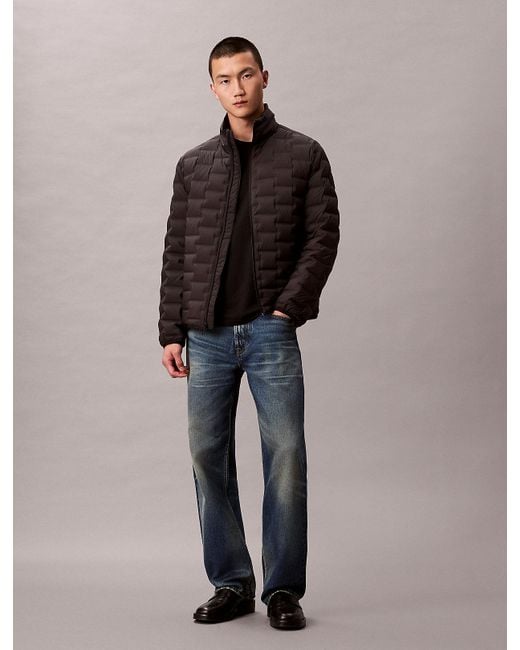Calvin Klein Blue Lightweight Quilted Packable Puffer Jacket for men