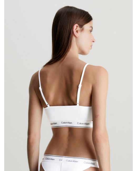 Calvin Klein White Bralette Bikini Top - Ck Meta Legacy