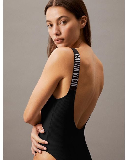 Maillot De Bain Échancré Dans Le Dos Calvin Klein en coloris Black