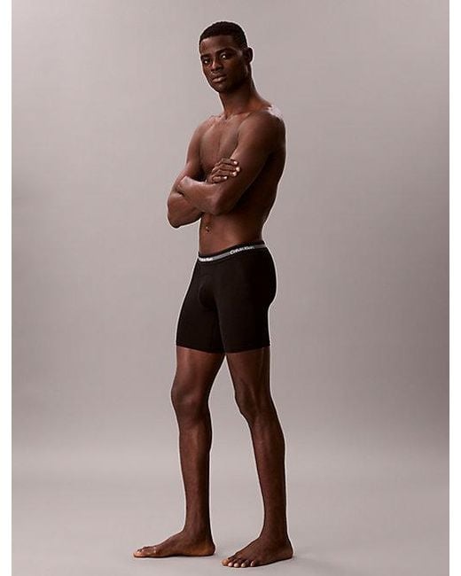 Calvin Klein Black 3 Pack Long Boxer Briefs for men