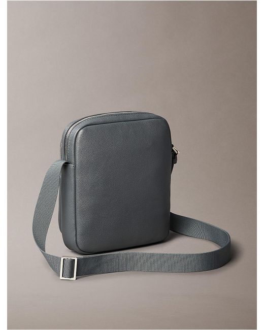 Calvin Klein Gray Micro Pebble Reporter Bag for men