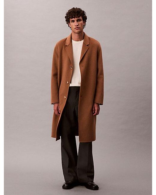 Calvin Klein Klassieke Merinowollen Trui in het Natural voor heren