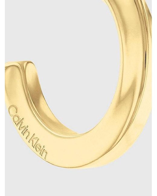 Calvin Klein Metallic Twisted Ring Hoop Earrings