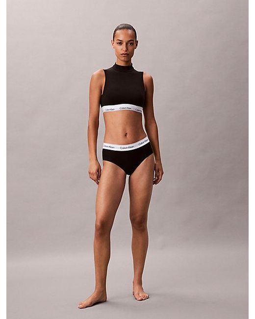 Calvin Klein Black Leicht Gefütterter Stehkragen-Bralette