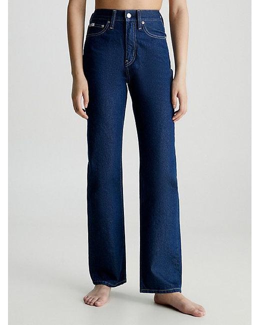 Calvin Klein Blue High-Rise Straight Jeans