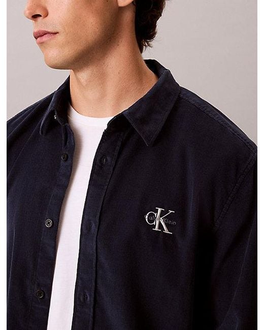 Calvin Klein Blue Jeans Cotton Corduroy Shirt for men