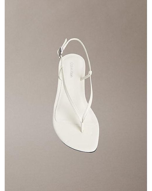 Calvin Klein Multicolor Lina Leather Kitten Heel Sandals