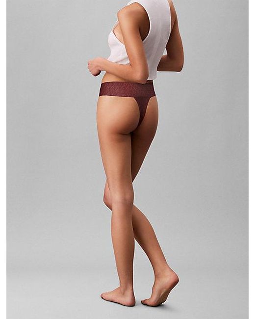 Calvin Klein White Thong Microfibre Lace