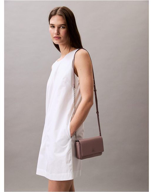 Calvin Klein Pink Archive Hardware Flap Crossbody Bag