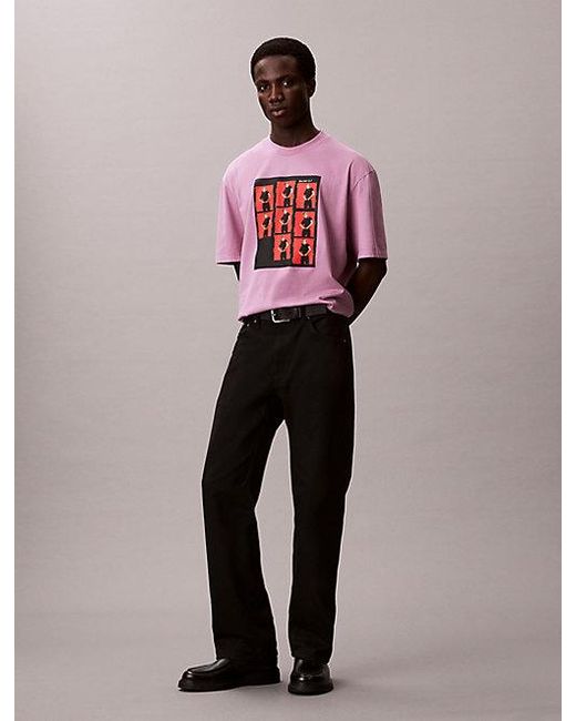 Calvin Klein Pink Kate Moss Graphic Relaxed T-Shirt for men