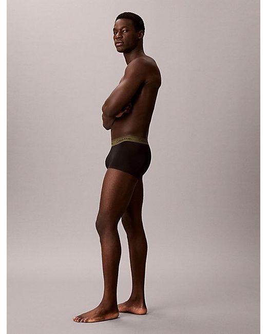 Calvin Klein Black 5 Pack Low Rise Trunks Microfibre Stretch for men