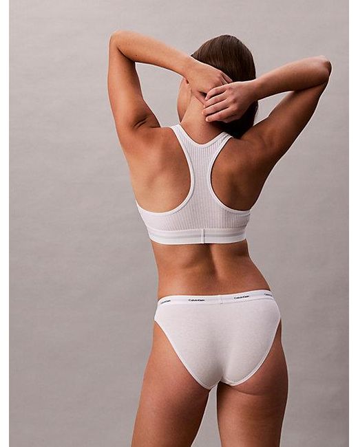 Calvin Klein White Bikini Briefs Cotton Stretch Rib