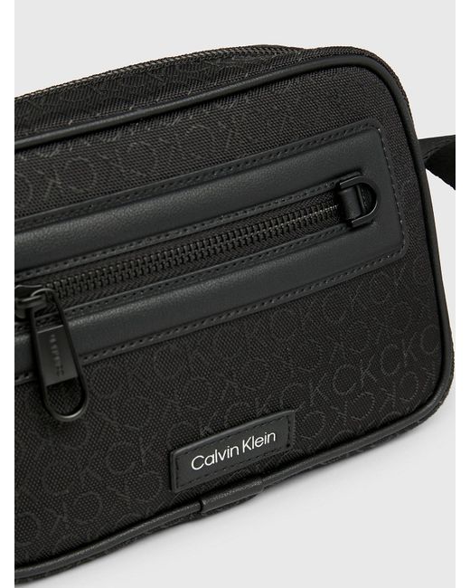 Calvin Klein Black Logo Jacquard Crossbody Bag for men