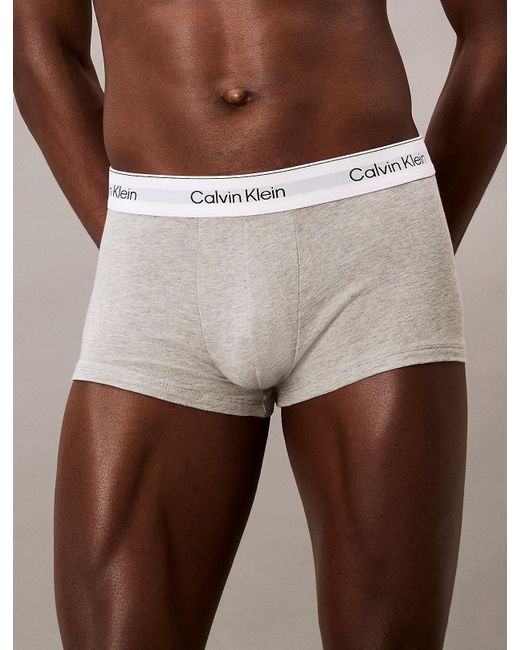 Calvin Klein White 3 Pack Low Rise Trunks for men