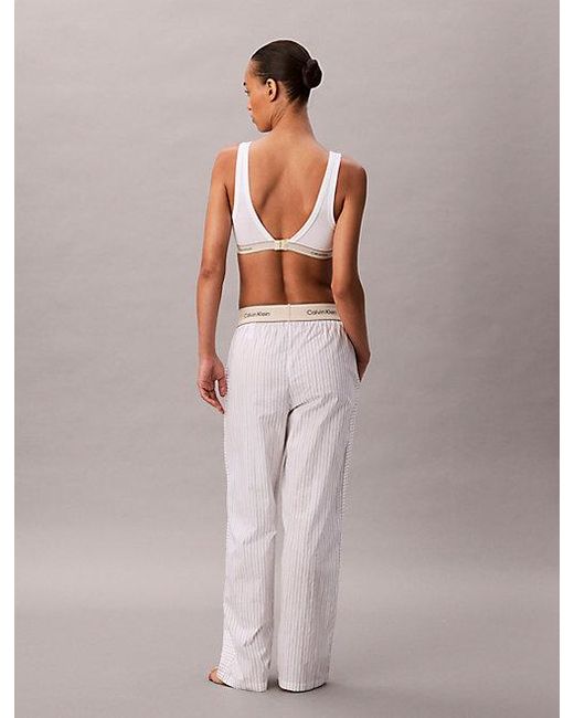 Calvin Klein Pyjamabroek Van Poplinkatoen Met Logo in het Multicolor