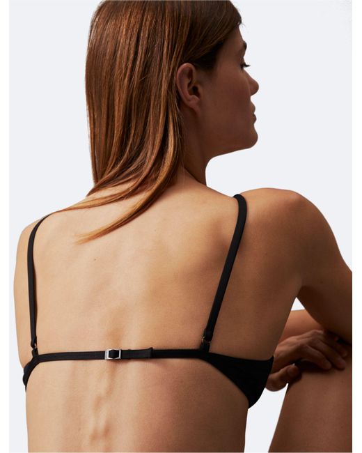 Calvin Klein Black Micro Belt Triangle Bikini Top