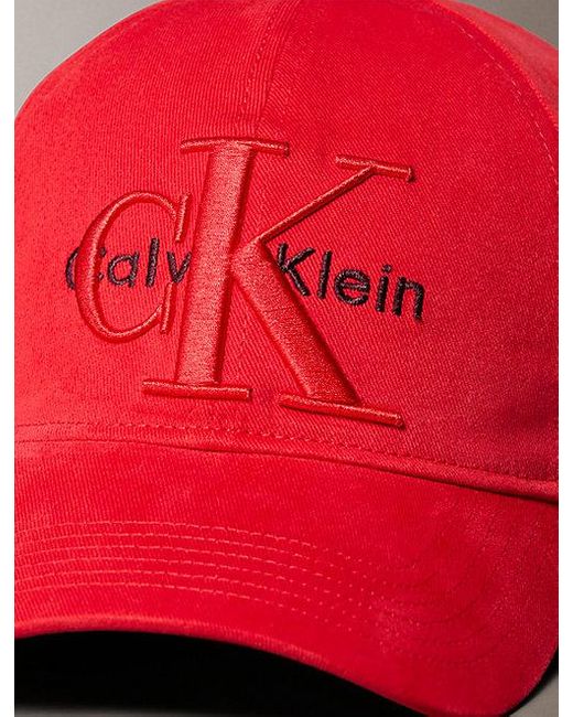 Calvin Klein Baseballcap Mit Schicht-Monogramm-Logo-Grafik in Red für Herren