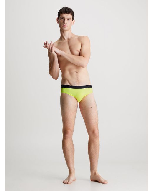 Calvin Klein Yellow Swim Briefs - Ck Meta Essentials for men