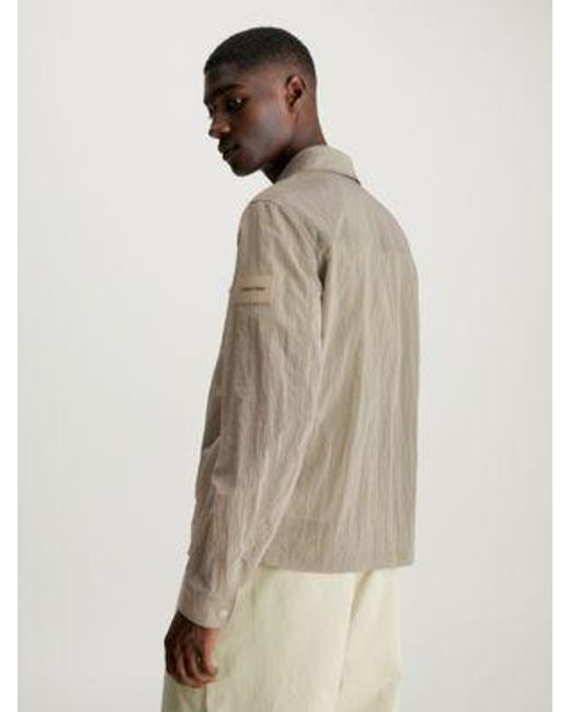 Calvin Klein Hemdjacke aus Knitter-Nylon in Natural für Herren