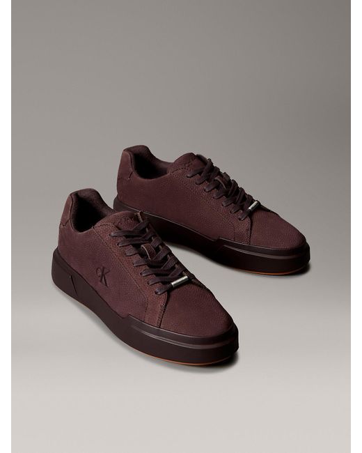 Calvin Klein Brown Leather Warm Durable Traction Trainers for men