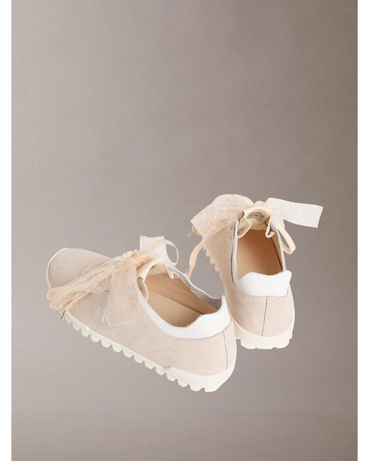 Calvin Klein Pink Suede Organza Runner Trainers